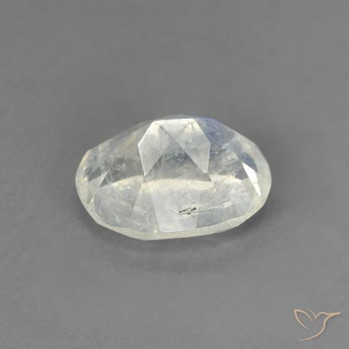 9,17 ctw natürlicher Bläulich-weiß Regenbogenmondstein, Oval, Transparent