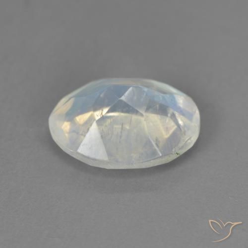 9,17 ctw natürlicher Bläulich-weiß Regenbogenmondstein, Oval, Transparent