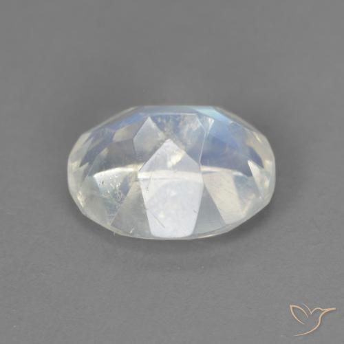 9,17 ctw natürlicher Bläulich-weiß Regenbogenmondstein, Oval, Transparent