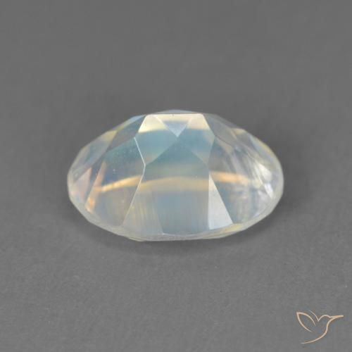 9,17 ctw natürlicher Bläulich-weiß Regenbogenmondstein, Oval, Transparent