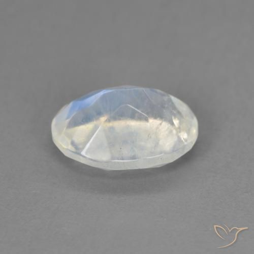 9,17 ctw natürlicher Bläulich-weiß Regenbogenmondstein, Oval, Transparent