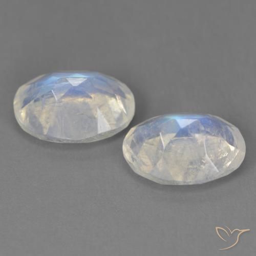 3.10 ct natürliche Bläulich-weiß Regenbogenmondstein-Edelsteine, Oval, Transparent