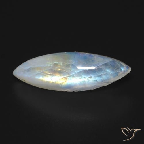 7.91ct Natürlicher Bläulich-weiß Regenbogenmondstein, Marquise, Transparent