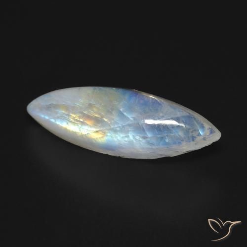 9,17 ctw natürlicher Bläulich-weiß Regenbogenmondstein, Marquise, Transparent