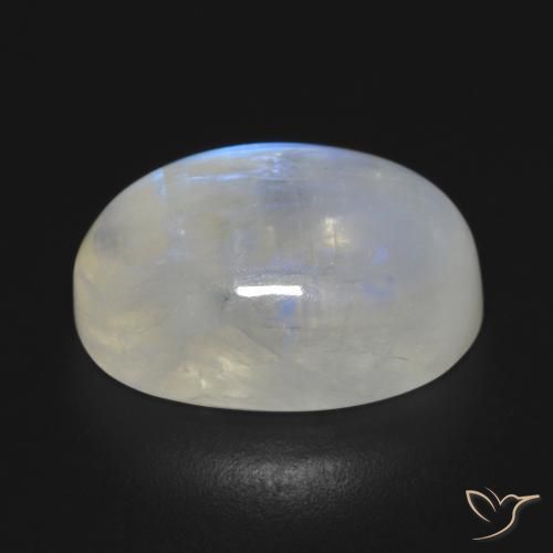 9,17 ctw natürlicher Bläulich-weiß Regenbogenmondstein, Oval, Transparent