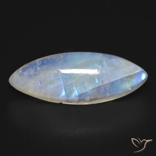 9,17 ctw natürlicher Bläulich-weiß Regenbogenmondstein, Marquise, Transparent