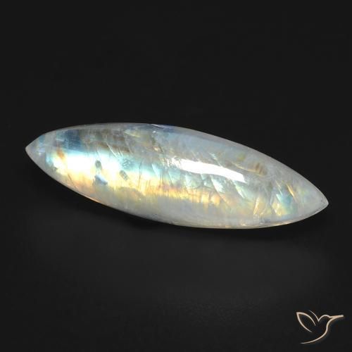 9,17 ctw natürlicher Bläulich-weiß Regenbogenmondstein, Marquise, Transparent