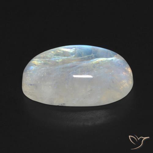 9,17 ctw natürlicher Bläulich-weiß Regenbogenmondstein, Oval, Transparent