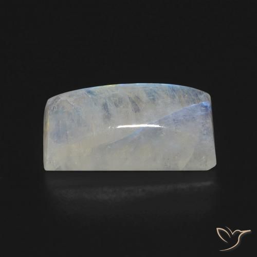 9,17 ctw natürlicher Bläulich-weiß Regenbogenmondstein, Baguette, Transparent