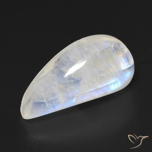 9.10ct Natürlicher Bläulich-weiß Regenbogenmondstein, Fantasie, Transparent