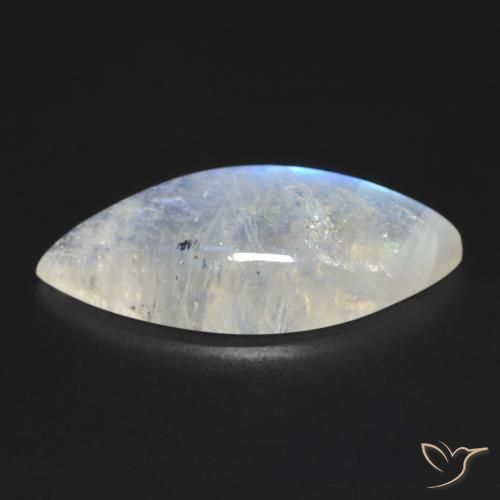 9,17 ctw natürlicher Bläulich-weiß Regenbogenmondstein, Marquise, Transparent