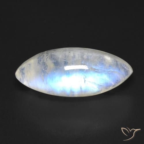 5.97ct Natürlicher Bläulich-weiß Regenbogenmondstein, Marquise, Transparent