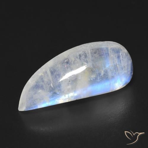 6.69ct Natürlicher Bläulich-weiß Regenbogenmondstein, Fantasie, Transparent