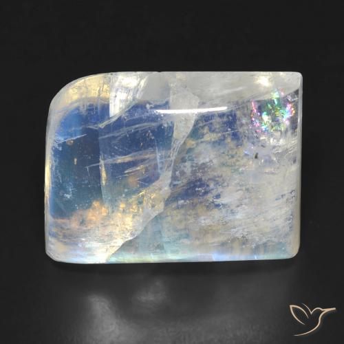 16.19ct Natürlicher Bläulich-weiß Regenbogenmondstein, Fantasie, Transparent