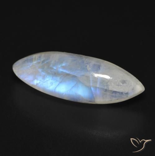 9,17 ctw natürlicher Bläulich-weiß Regenbogenmondstein, Marquise, Transparent