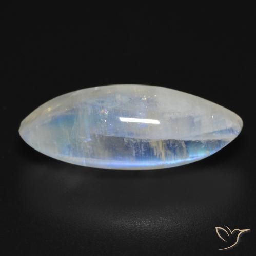 9.26ct Natürlicher Bläulich-weiß Regenbogenmondstein, Marquise, Transparent