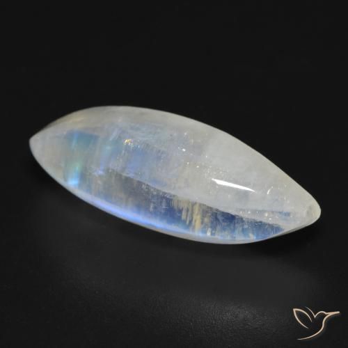 9,17 ctw natürlicher Bläulich-weiß Regenbogenmondstein, Marquise, Transparent