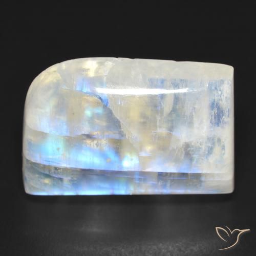 20.62ct Natürlicher Bläulich-weiß Regenbogenmondstein, Fantasie, Transparent