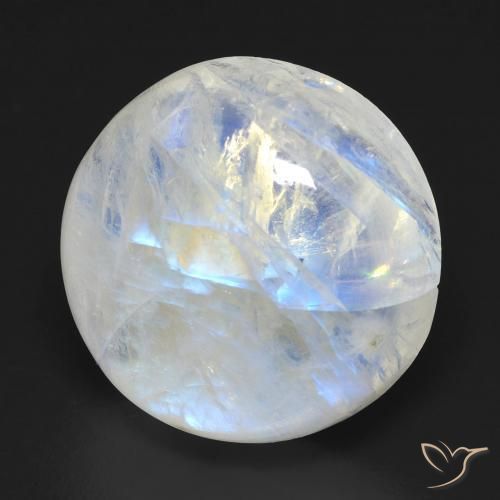 19.04ct Natürlicher Bläulich-weiß Regenbogenmondstein, Runden, Transparent