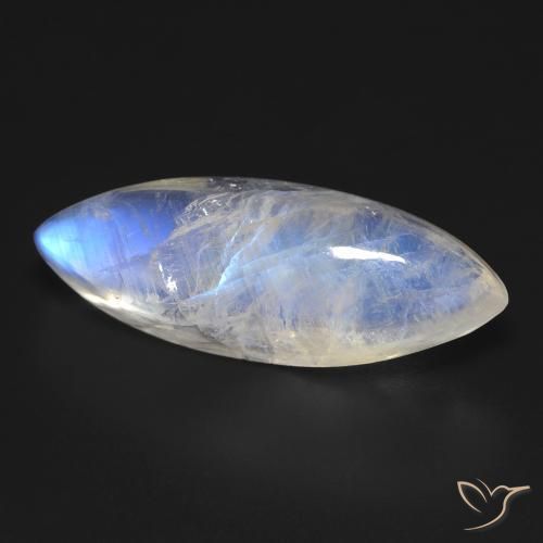9,17 ctw natürlicher Bläulich-weiß Regenbogenmondstein, Marquise, Transparent