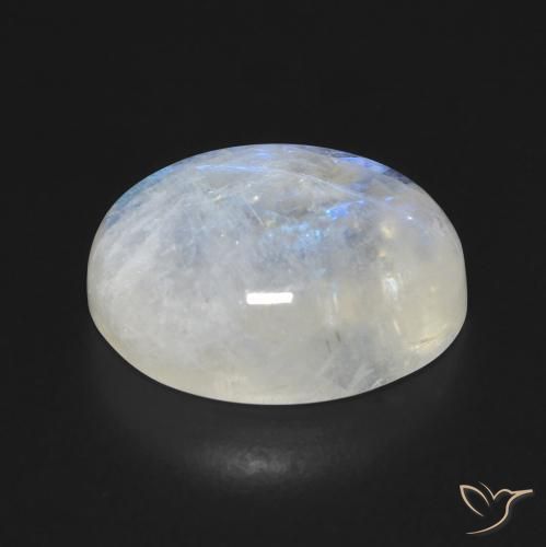 9,17 ctw natürlicher Bläulich-weiß Regenbogenmondstein, Oval, Transparent