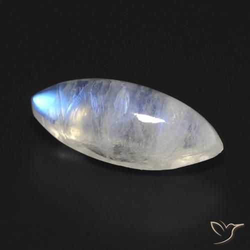 9,17 ctw natürlicher Bläulich-weiß Regenbogenmondstein, Marquise, Transparent