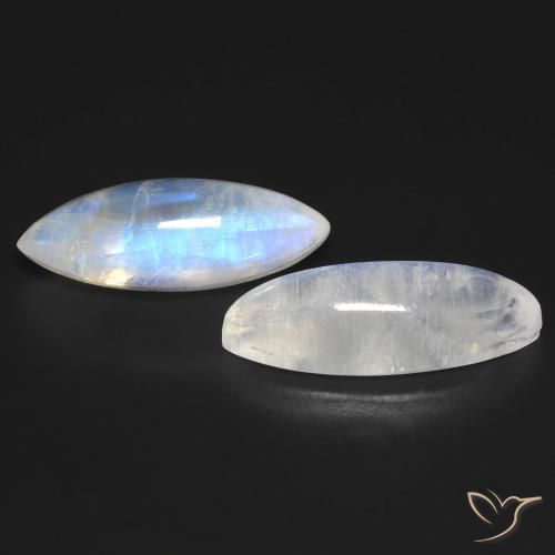 18.77 ct natürliche Bläulich-weiß Regenbogenmondstein-Edelsteine, Marquise, Transparent