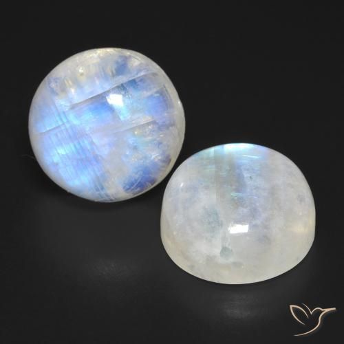 28.22 ct natürliche Bläulich-weiß Regenbogenmondstein-Edelsteine, Runden, Transparent