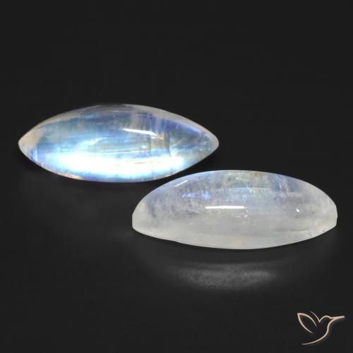 13.84 ct natürliche Bläulich-weiß Regenbogenmondstein-Edelsteine, Marquise, Transparent