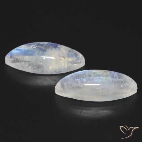 13.84 ct natürliche Bläulich-weiß Regenbogenmondstein-Edelsteine, Marquise, Transparent