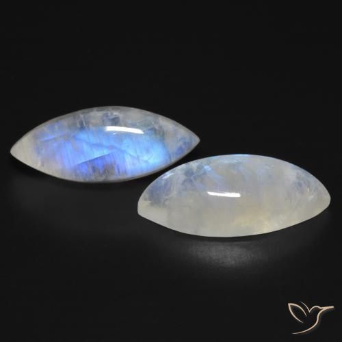 17.95 ct natürliche Bläulich-weiß Regenbogenmondstein-Edelsteine, Marquise, Transparent