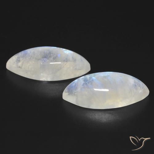 17.95 ct natürliche Bläulich-weiß Regenbogenmondstein-Edelsteine, Marquise, Transparent