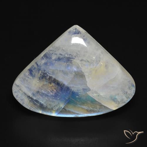 16.04ct Natürlicher Bläulich-weiß Regenbogenmondstein, Birnenform, Transparent