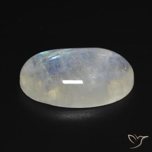 9,17 ctw natürlicher Bläulich-weiß Regenbogenmondstein, Oval, Transparent