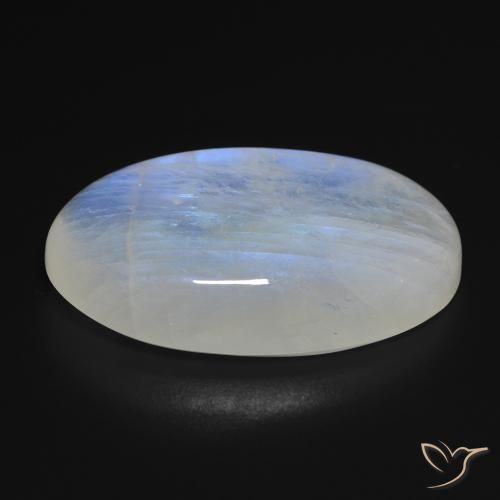 9,17 ctw natürlicher Bläulich-weiß Regenbogenmondstein, Oval, Transparent