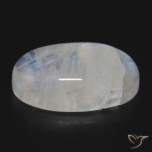 9,17 ctw natürlicher Bläulich-weiß Regenbogenmondstein, Oval, Transparent