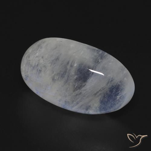 9,17 ctw natürlicher Bläulich-weiß Regenbogenmondstein, Oval, Transparent