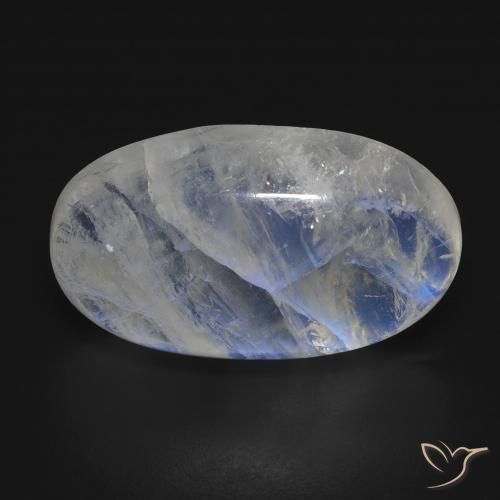 20.08ct Natürlicher Bläulich-weiß Regenbogenmondstein, Oval, Transparent