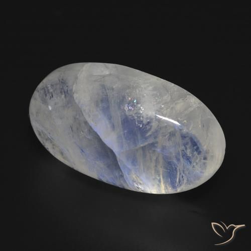 9,17 ctw natürlicher Bläulich-weiß Regenbogenmondstein, Oval, Transparent