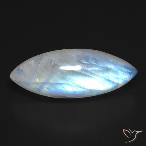 12.33ct Natürlicher Bläulich-weiß Regenbogenmondstein, Marquise, Transparent