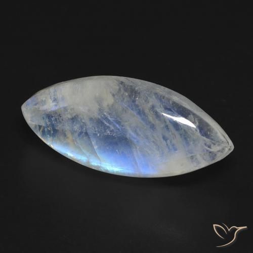 9,17 ctw natürlicher Bläulich-weiß Regenbogenmondstein, Marquise, Transparent