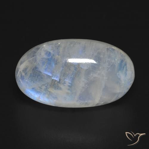 16.25ct Natürlicher Bläulich-weiß Regenbogenmondstein, Oval, Transparent