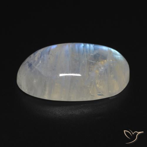 9,17 ctw natürlicher Bläulich-weiß Regenbogenmondstein, Oval, Transparent