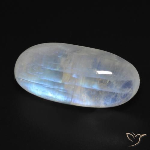 9,17 ctw natürlicher Bläulich-weiß Regenbogenmondstein, Oval, Transparent