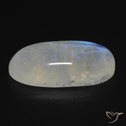 9,17 ctw natürlicher Bläulich-weiß Regenbogenmondstein, Oval, Transparent