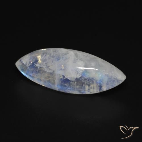 9,17 ctw natürlicher Bläulich-weiß Regenbogenmondstein, Marquise, Transparent
