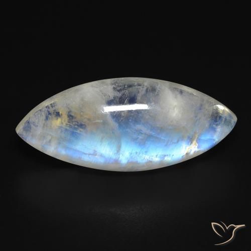 13.85ct Natürlicher Bläulich-weiß Regenbogenmondstein, Marquise, Transparent