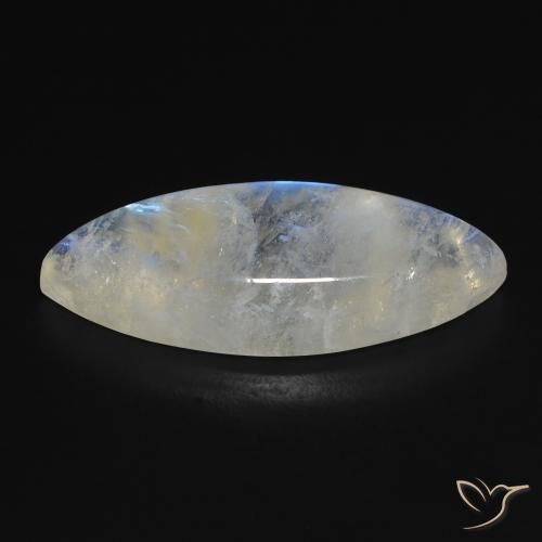 9,17 ctw natürlicher Bläulich-weiß Regenbogenmondstein, Marquise, Transparent