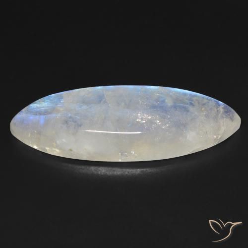 9,17 ctw natürlicher Bläulich-weiß Regenbogenmondstein, Marquise, Transparent