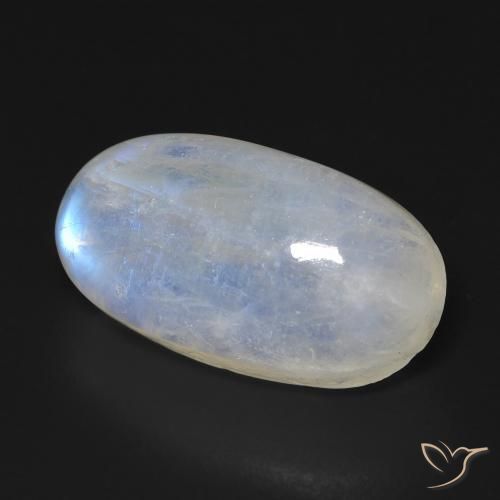 9,17 ctw natürlicher Bläulich-weiß Regenbogenmondstein, Oval, Transparent